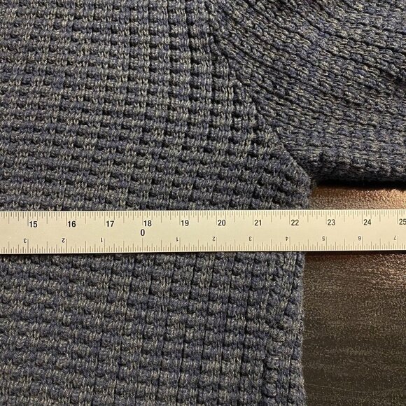 Levi's Sweater Men's XL Shawl Cardigan V Neck Button Up Blue Wool Blend Jumper - Picture 7 of 9